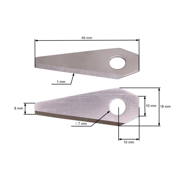 Zestaw 9 szt. noży tnących 4,9 cm (2") do kosiarek automatycznych Bosch Indego 350 Indego 350 Connect Indego 1100 Connect (OEM F016800321)