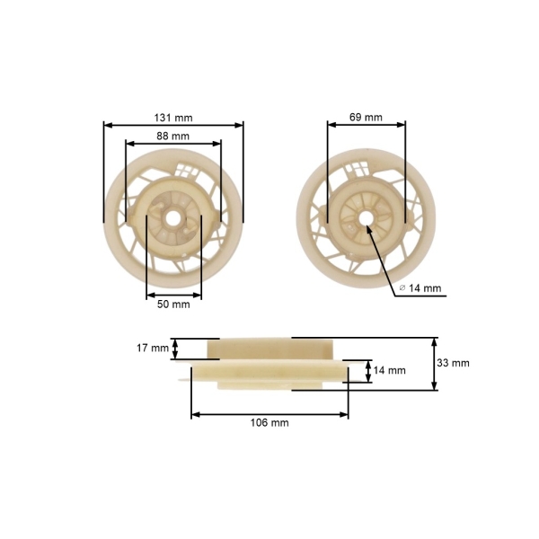 Zestaw naprawczy rozrusznika do silników Honda GX120 GX160 GX200 Moc 5,5 KM - 6,5 KM