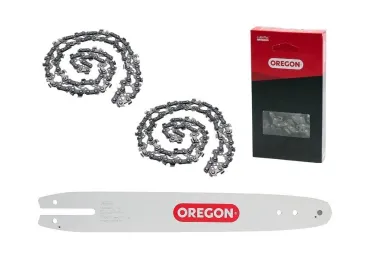 Zestaw Oregon Combo z prowadnicą Single Rivet 140SDEA074 oraz 2 łańcuchami 91P050E do pił łańcuchowych Stihl 009 010 015 021 023 025 MS170 MS180 MS181 MS182 MS190 MS192 MS212 MS230 MS241 MS250 MS251 MSE140