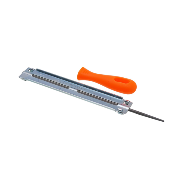 Zestaw pilników 4,8 mm z uchwytem i prowadnicą do ostrzenia łańcuchów pił silnikowych i akumulatorowych