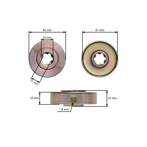 Zestaw zabieraka do noża koszącego i podkładki oporowej do chińskich kos i wykaszarek z rynków hobbystycznych