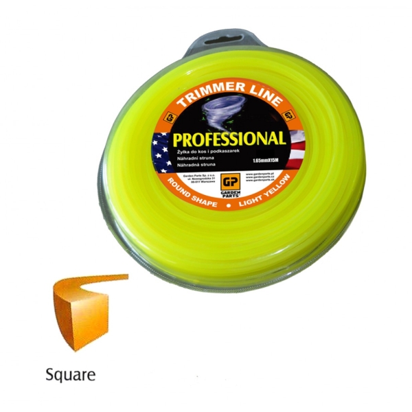 Żyłka do kosy tnącej 2,4 mm Długość opakowania 15 m Profil kwadratowy do kos i wykaszarek