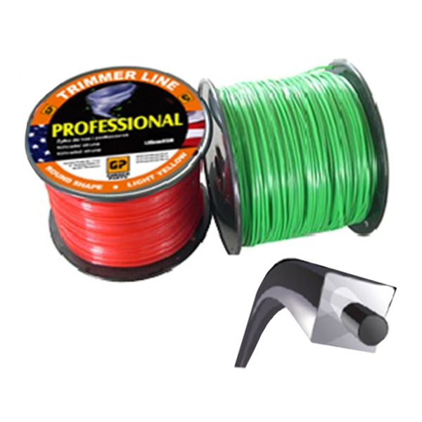 Żyłka do kosy tnącej 2,4 mm Długość opakowania 87 m Podwójny profil linii zasilającej do kos i podkaszarki