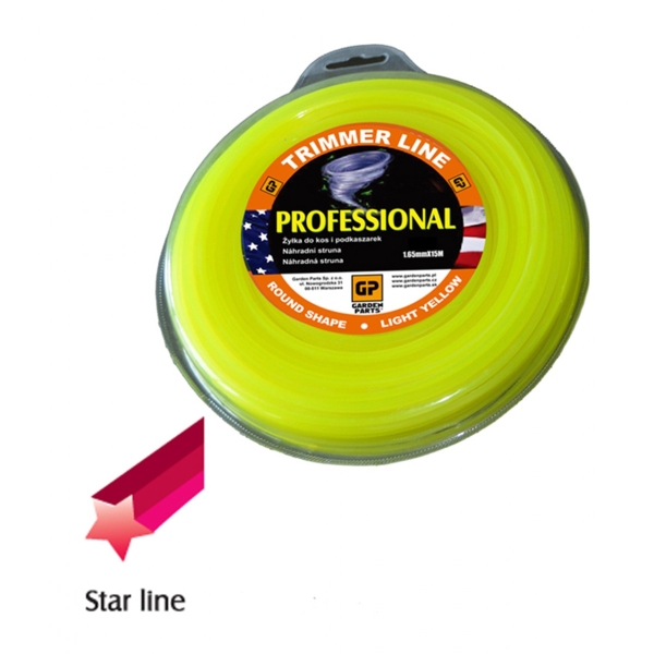 Żyłka do kosy tnącej 2,65 mm Długość opakowania 15 m Profil gwiazdowy do kos i podkaszarki
